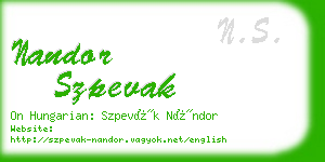 nandor szpevak business card